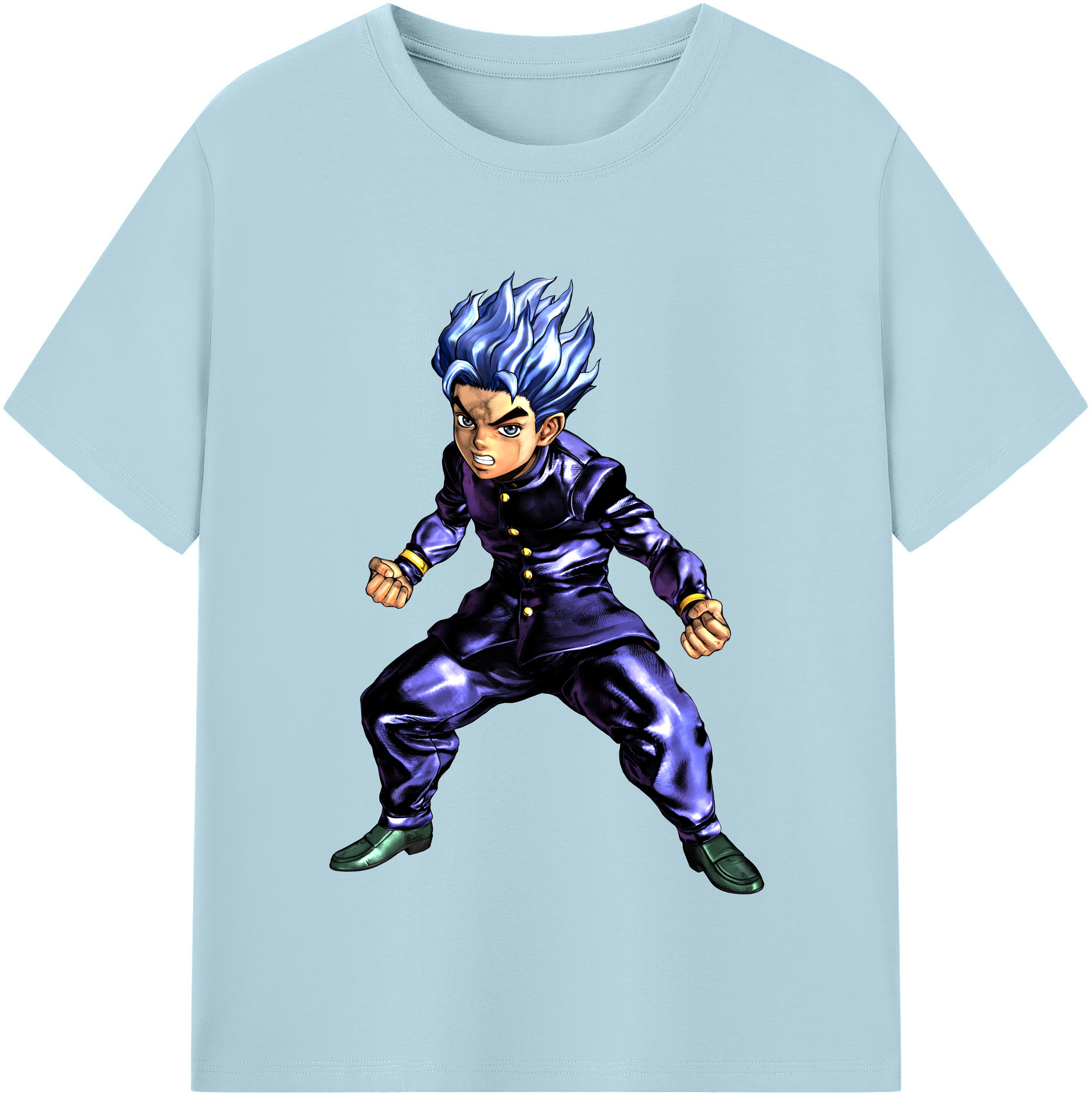 （画像用） ジョジョの奇妙な冒険 広瀨康一 JoJo's Bizarre Adventure Hirose Koichi 綿100％半袖Tシャツ（フロントプリント）